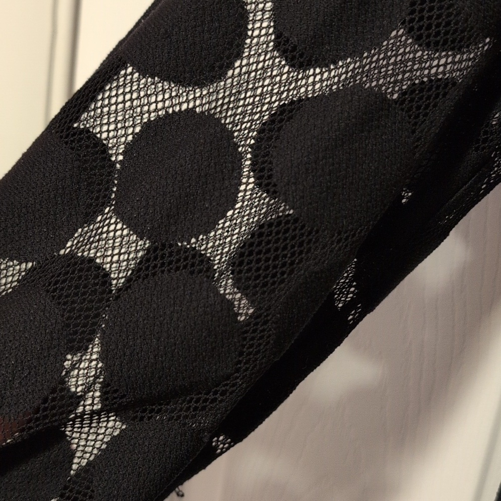Style&Co Black Polka Dot Sheer Sleeve Dress - Picture 3 of 6